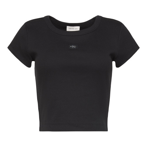 Calvin Klein Γυναικεία κοντομάνικη μπλούζα Slim Ribbed Cotton Badge T-shirt